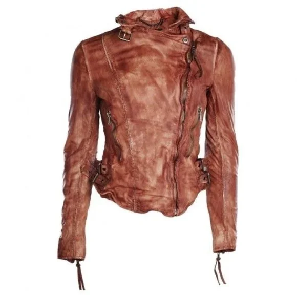 Free People Muubaa Distressed Leather Moto Biker Jacket 4| Indie Coastal Cowgirl - Picture 10 of 16
